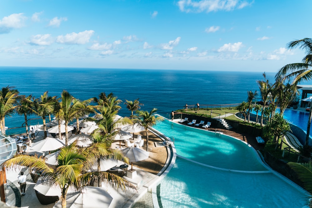Ocean-view infinity pool at a family-friendly Bali resort